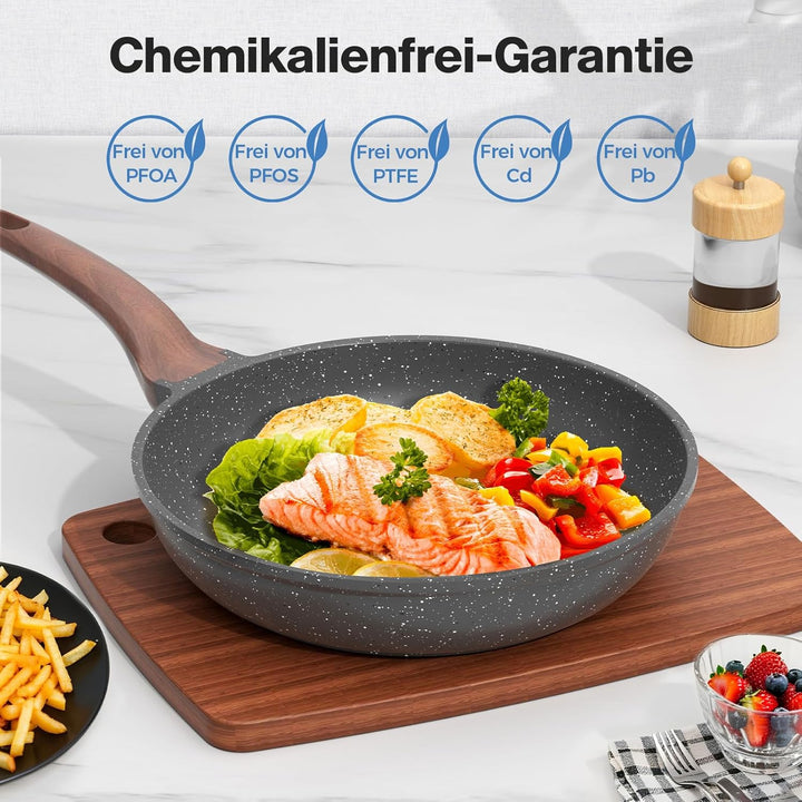 YASHE Bratpfanne mit Antihaftbeschichtung, 20 cm, Pfanne mit Granitbeschichtung für Eier, Pfannkuche