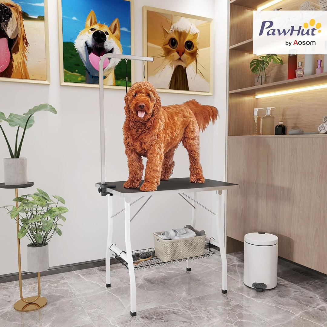 PawHut Trimmtisch für Hunde Hundepflegetisch klappbar Haustierpflegetisch mit höhenverstellbarem Gal