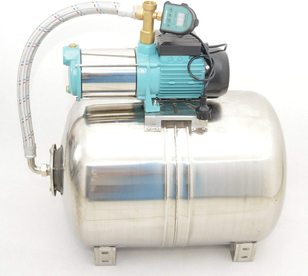 Edelstahl 100L Hauswasserwerk 6000L/h 1,3kW 5,5bar + Digitaler Trockenlaufschutz