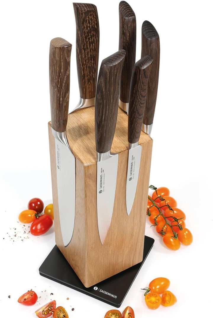 Zassenhaus Magnet-Messerblock SPIN | Für 8 Messer | Holz-Messerhalter magnetisch | Mehrseitig nutzba
