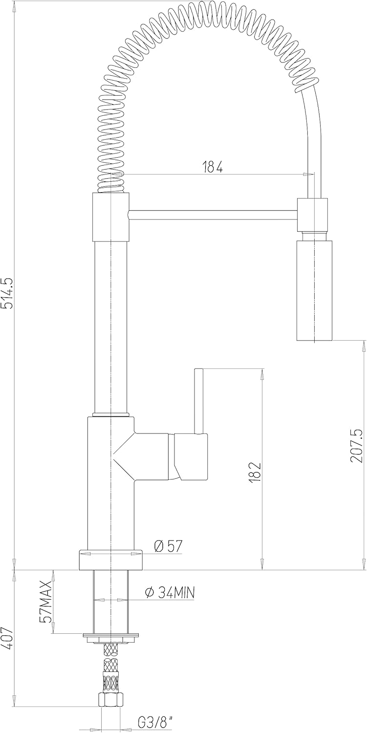 First M10006-Einhandmischer Waschtisch Duschanschluss Automatik, Chrom