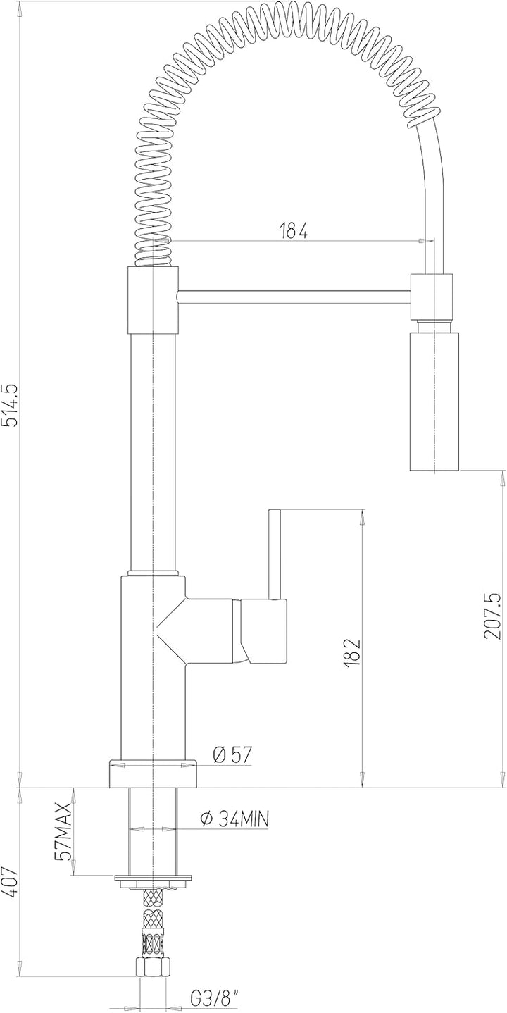 First M10006-Einhandmischer Waschtisch Duschanschluss Automatik, Chrom