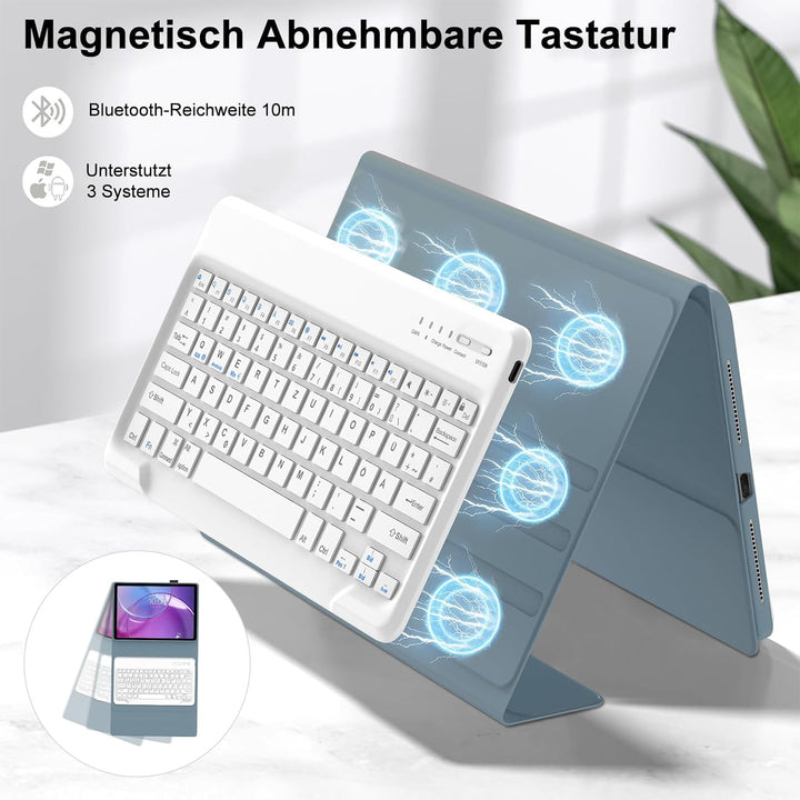 Tastatur für Lenovo Idea Tab Pro Gen 2 Tablet 13 Zoll (TB390FU), Blau | Hülle mit Tastatur für Lenov