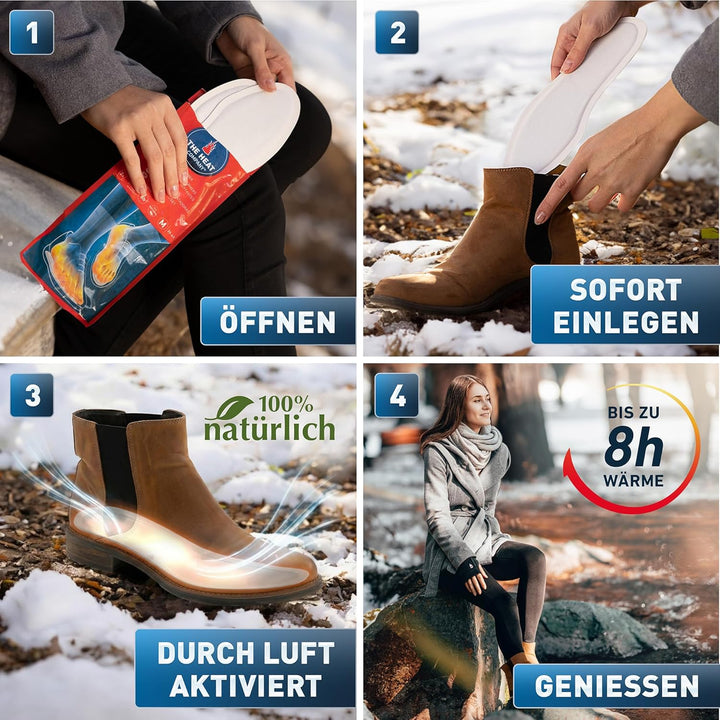 THE HEAT COMPANY Sohlenwärmer - 5, 10 oder 30 Paar - EXTRA WARM - Wärmesohlen - Fusswärmer - 8 Stund