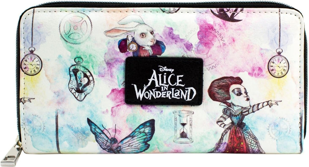 Alice In Wonderland Through The Looking Glass Portemonnaie Clutch Münzfach & Kartenhalter, Weiss