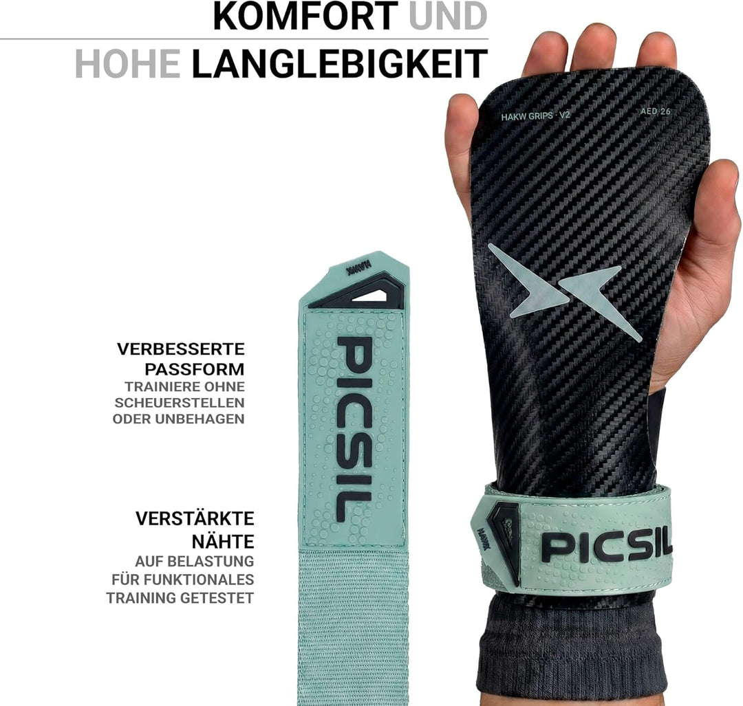 PICSIL Hawk Grips - Griffe Ohne Magnesium, Grip auf Sauberen Stangen, Dreilagig, Inklusive Handgelen