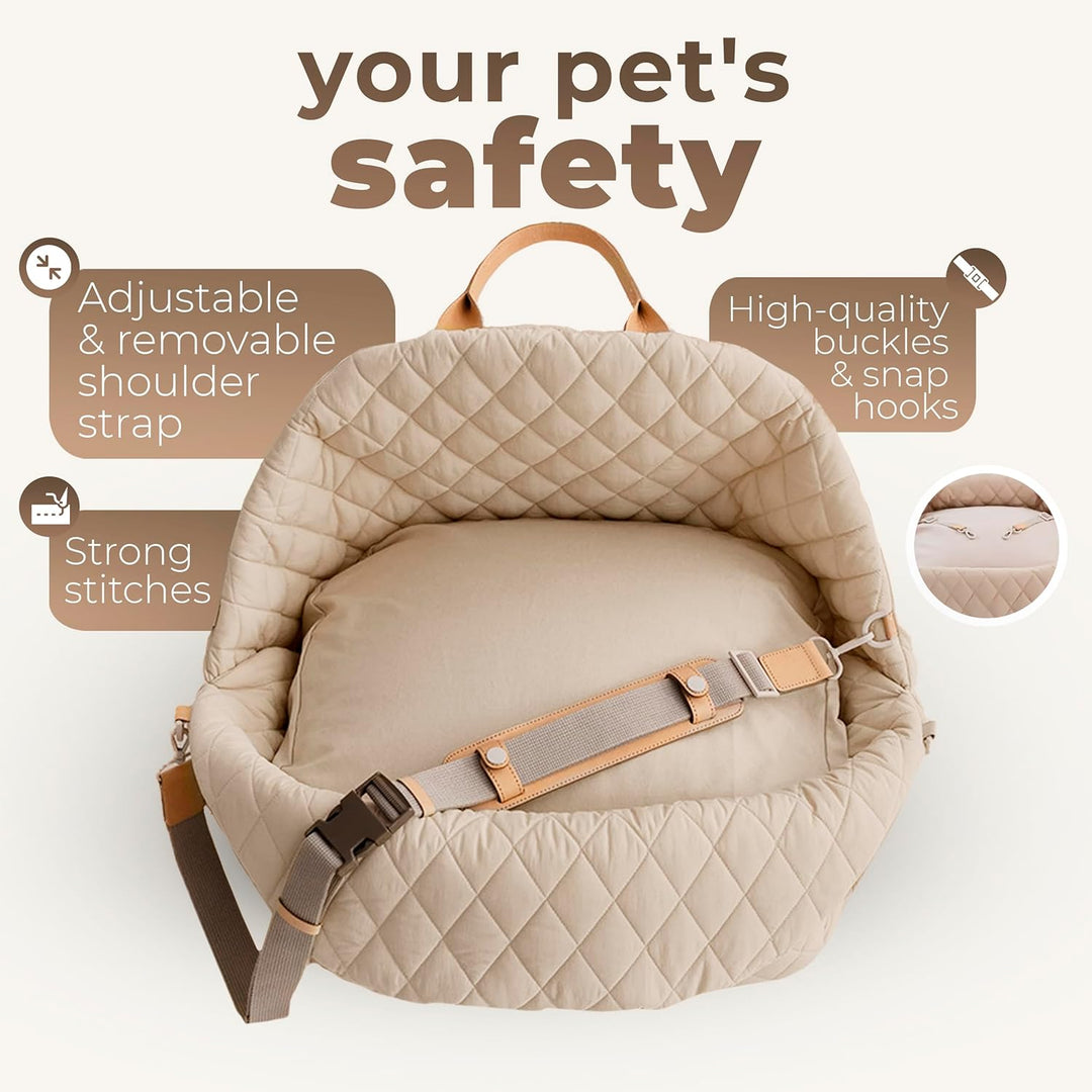 Hundeautositz für kleine Hunde - 3-in-1 Reisetasche, Booster & Hundebett fürs Auto - Waschbare, ruts