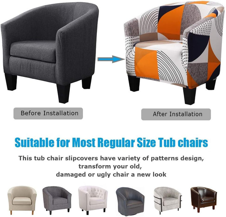 TOPCHANCES Sofabezug, Cabrio, Bedruckt, geometrisches Muster, für Sofa, Relax Club, Badewannensessel