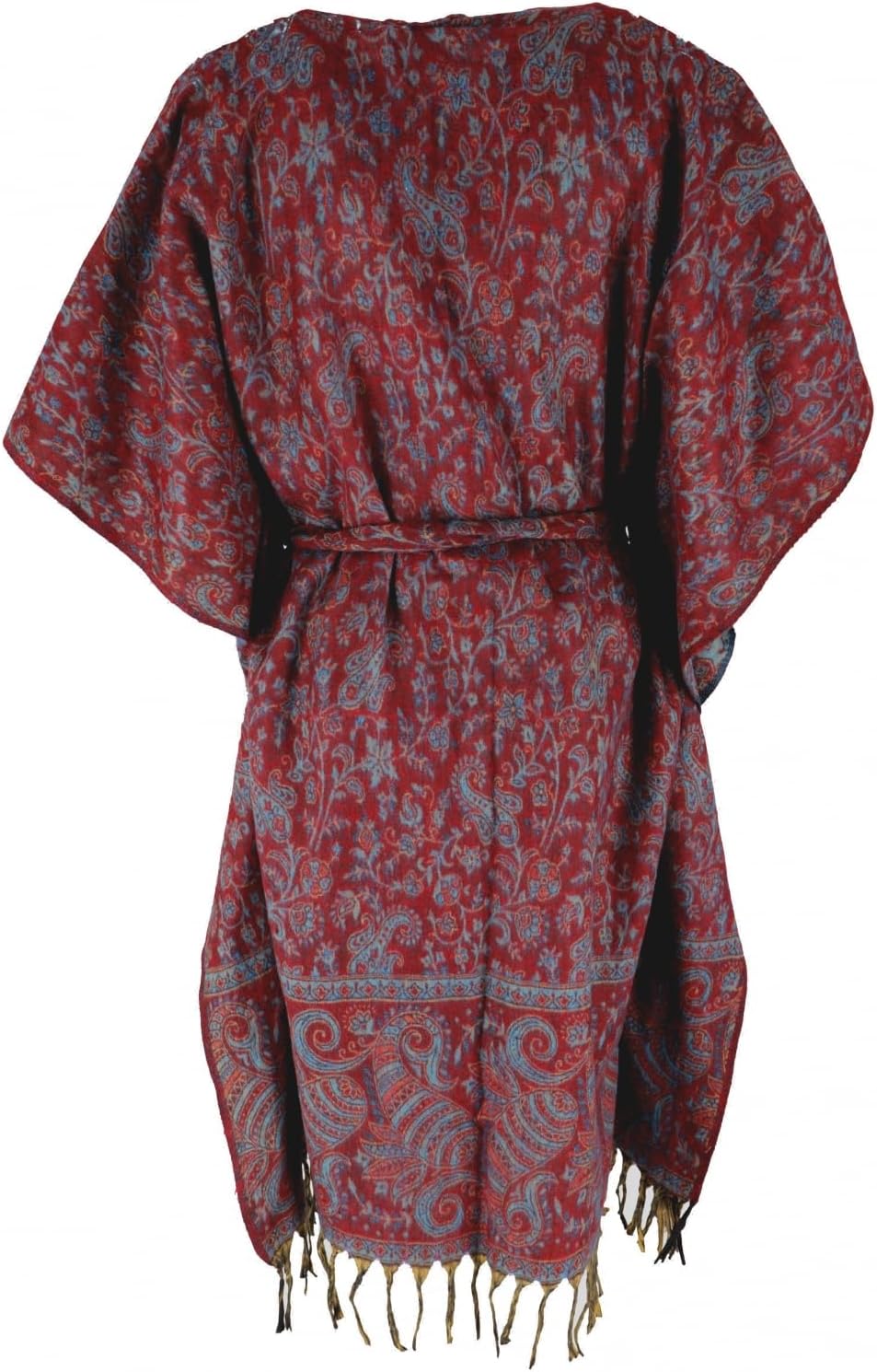 GURU SHOP Flauschiger Kimono Mantel, Kimonokleid, Kaftan, Poncho, Damen, Grün, Synthetisch, Size:40