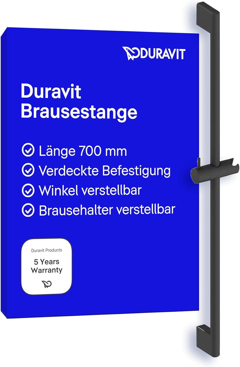 Duravit Universal Duschstange, Brausestange mit höhenverstellbarer Handbrausehalterung, variable Dus