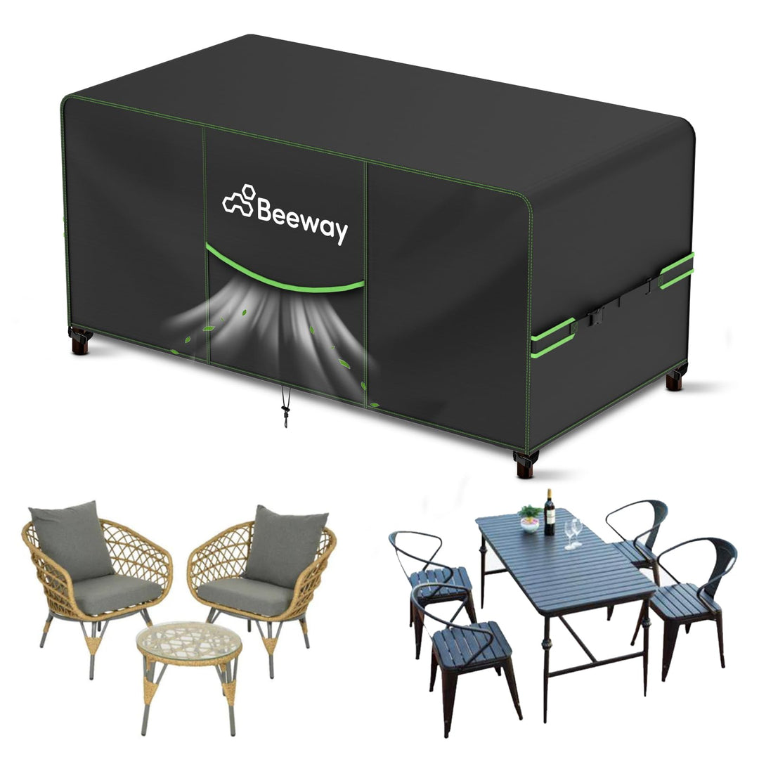 BEEWAY Gartenmöbel Abdeckung Wasserdicht V2.0 120x90x73cm, Schutzhülle Abdeckplane für Gartentische