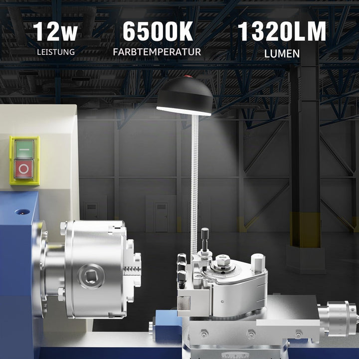 YouTeMei Klemme Arbeitsleuchte 12W Led Maschinenleuchte für Drehmaschine/Cnc/Fräsen/Bohrmaschine/Näh