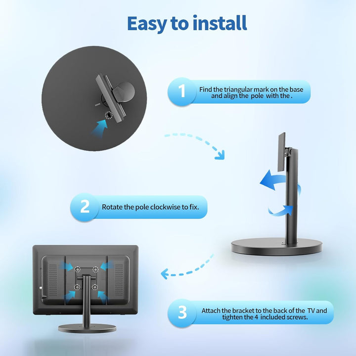 DESOBRY 18" Kleiner Fernseher mit Antenne, tragbarer Fernseher mit Freeview DVB/T2 Tuner, 6000mAh Ak