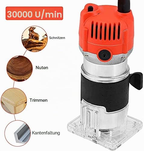 Oberfräse Multifräse Trimmer 6,35mm 30000 U/min Kantenfräse Holzfräse, Elektrische vertikale Einhand