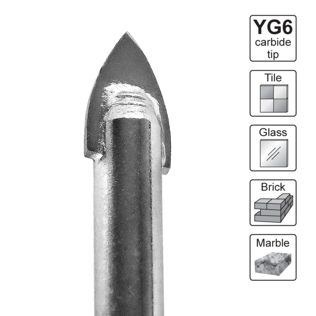 S&R Professional 2-tlg Set 6 mm Diamantbohrer, Diamant Fliesenbohrer und Karbid Glasbohrer, Keramikb