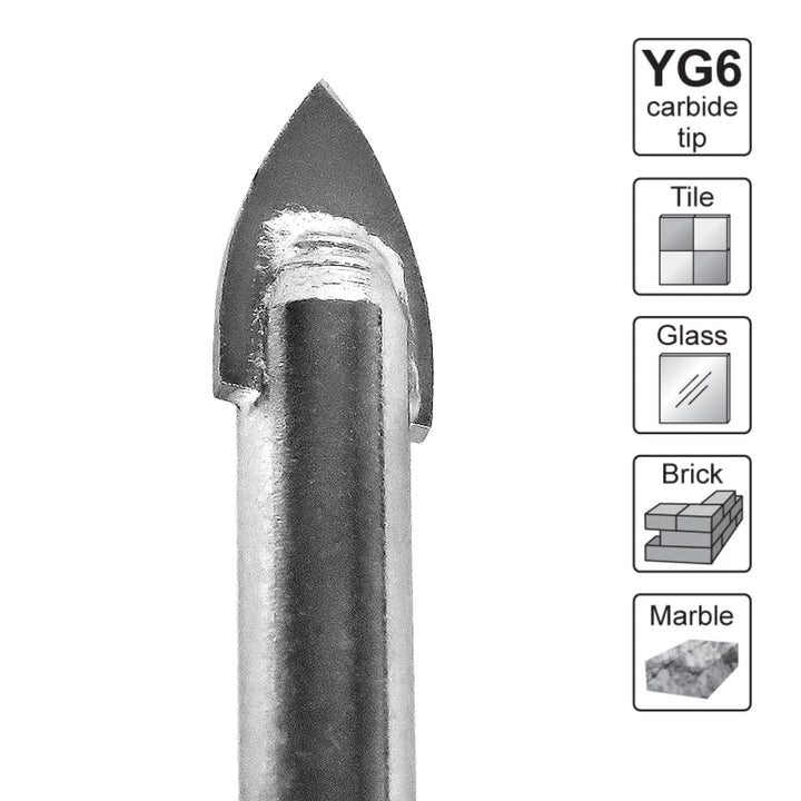 S&R Professional 2-tlg Set 6 mm Diamantbohrer, Diamant Fliesenbohrer und Karbid Glasbohrer, Keramikb