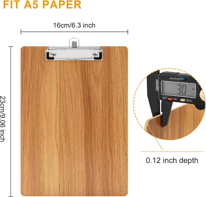 Klemmbrett Holz A5,10 Stück Klemmbrett mit Stifthalter,Wooden Clipboard für Geschäft, Büro, Schule o