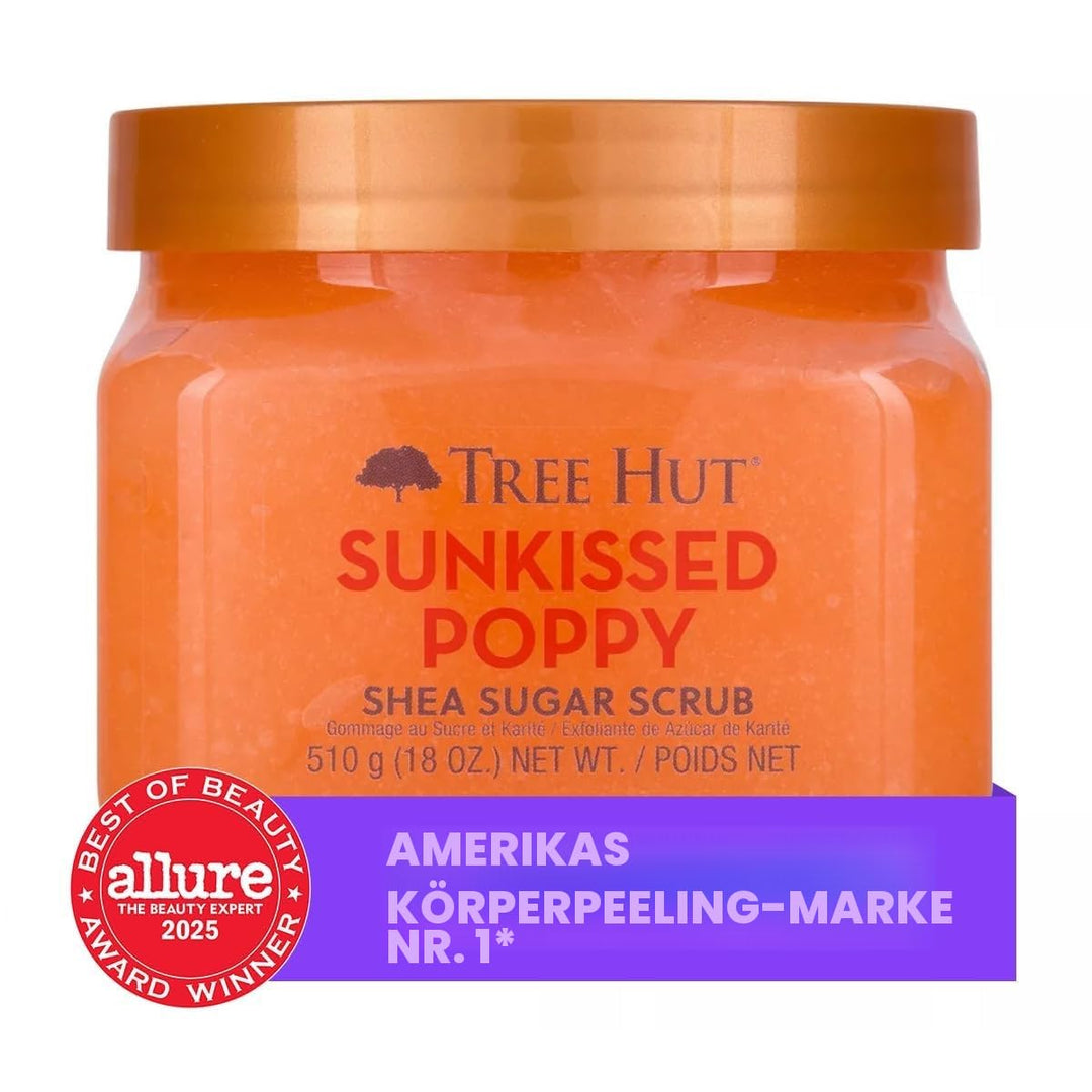Tree Hut Sunkissed Poppy Shea Sugar Scrub 510.3 g Ultra Hydrating and Peeling Scrub for Nourishing E
