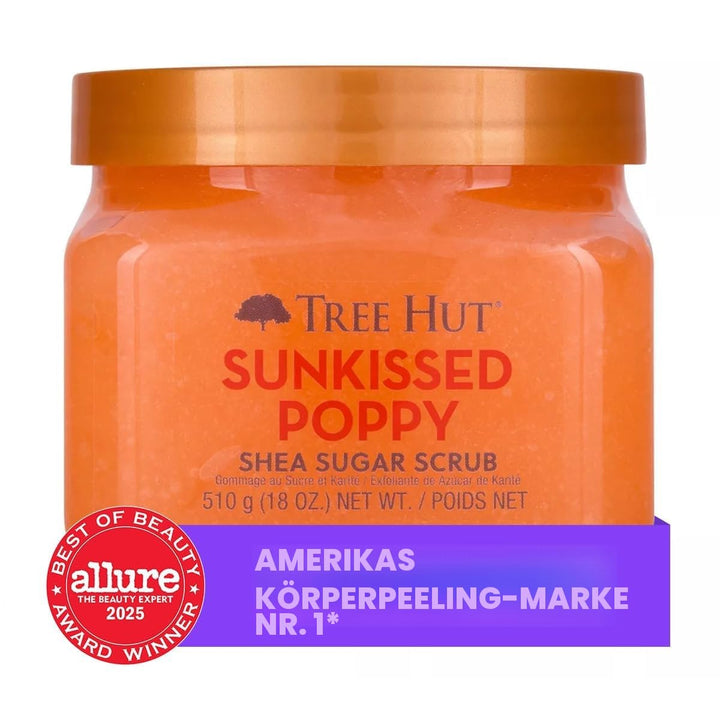 Tree Hut Sunkissed Poppy Shea Sugar Scrub 510.3 g Ultra Hydrating and Peeling Scrub for Nourishing E
