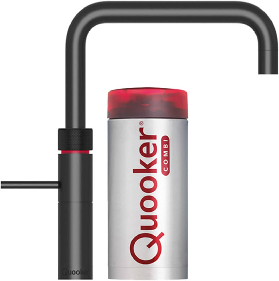 Quooker Fusion square mit COMBI Kessel 3-in-1 Kochendwasserhahn Kochendwasser-Armatur Schwarz