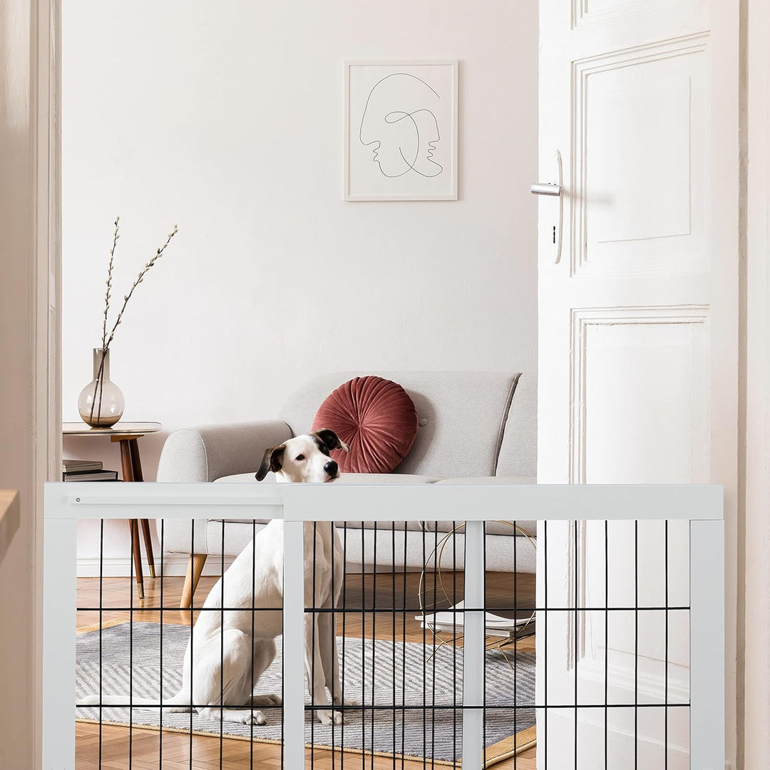 Relaxdays Absperrgitter, ausziehbares Schutzgitter, Treppe &amp; Tür, HxB: 56 x 70-108 cm, freistehend,