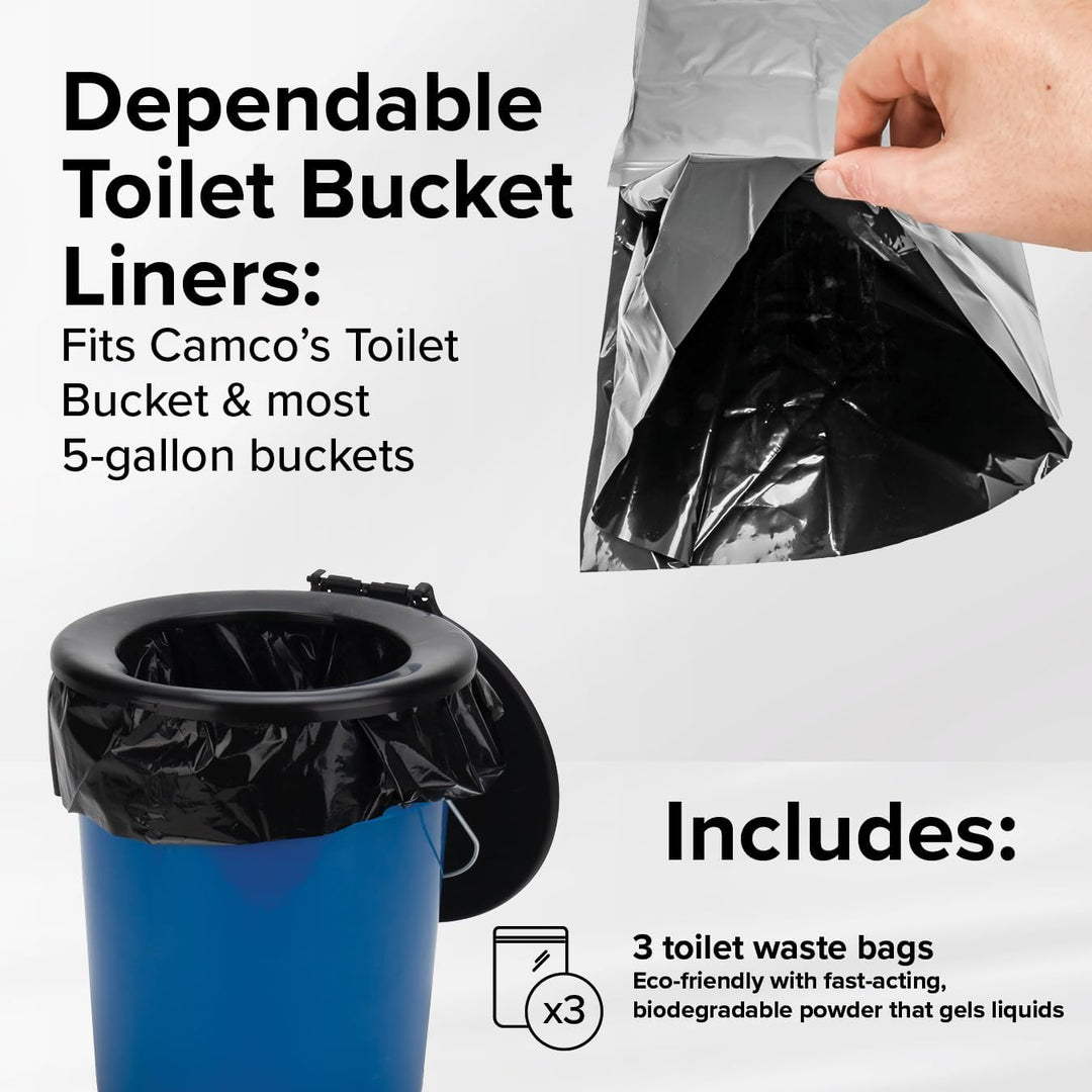 Camco 41547 WC-Müllbeutel, langlebiges, auslaufsicheres Doppelbeutel-Design, Innenbeutel verwandelt