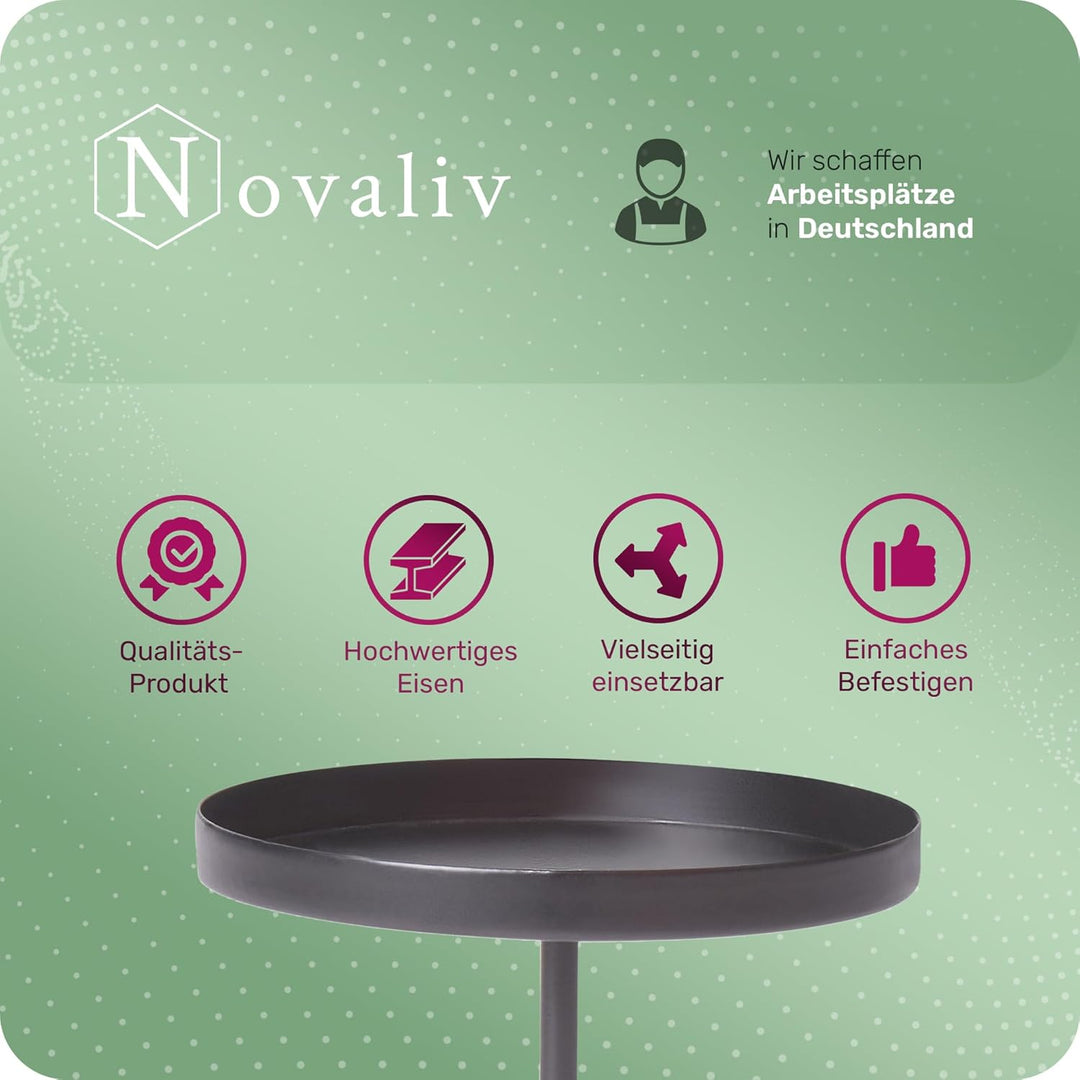 Novaliv 12x Kerzenpick Flach, 6,5 cm SCHWARZ Kerzenhalter für Adventskranz Kerzenpin Weihnachtskranz