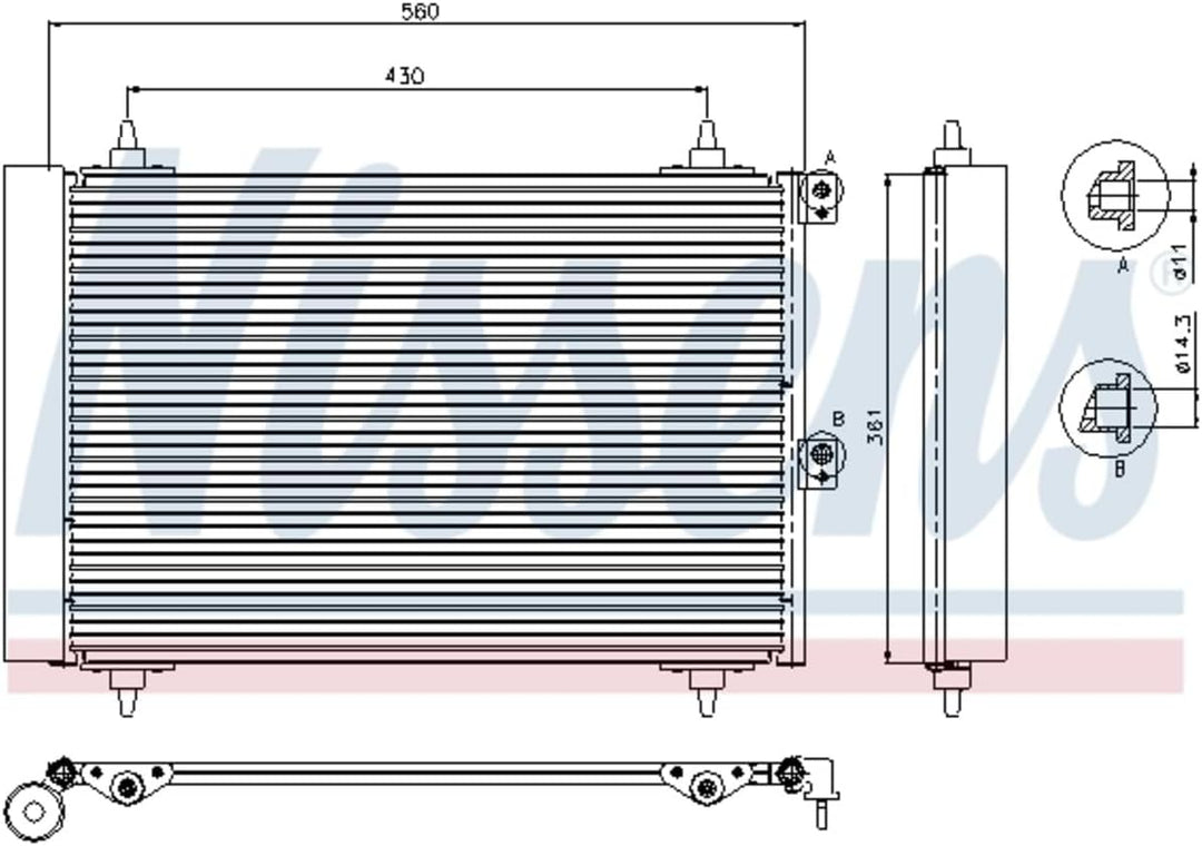 Nissens 94870 Kondensator, Klimaanlage
