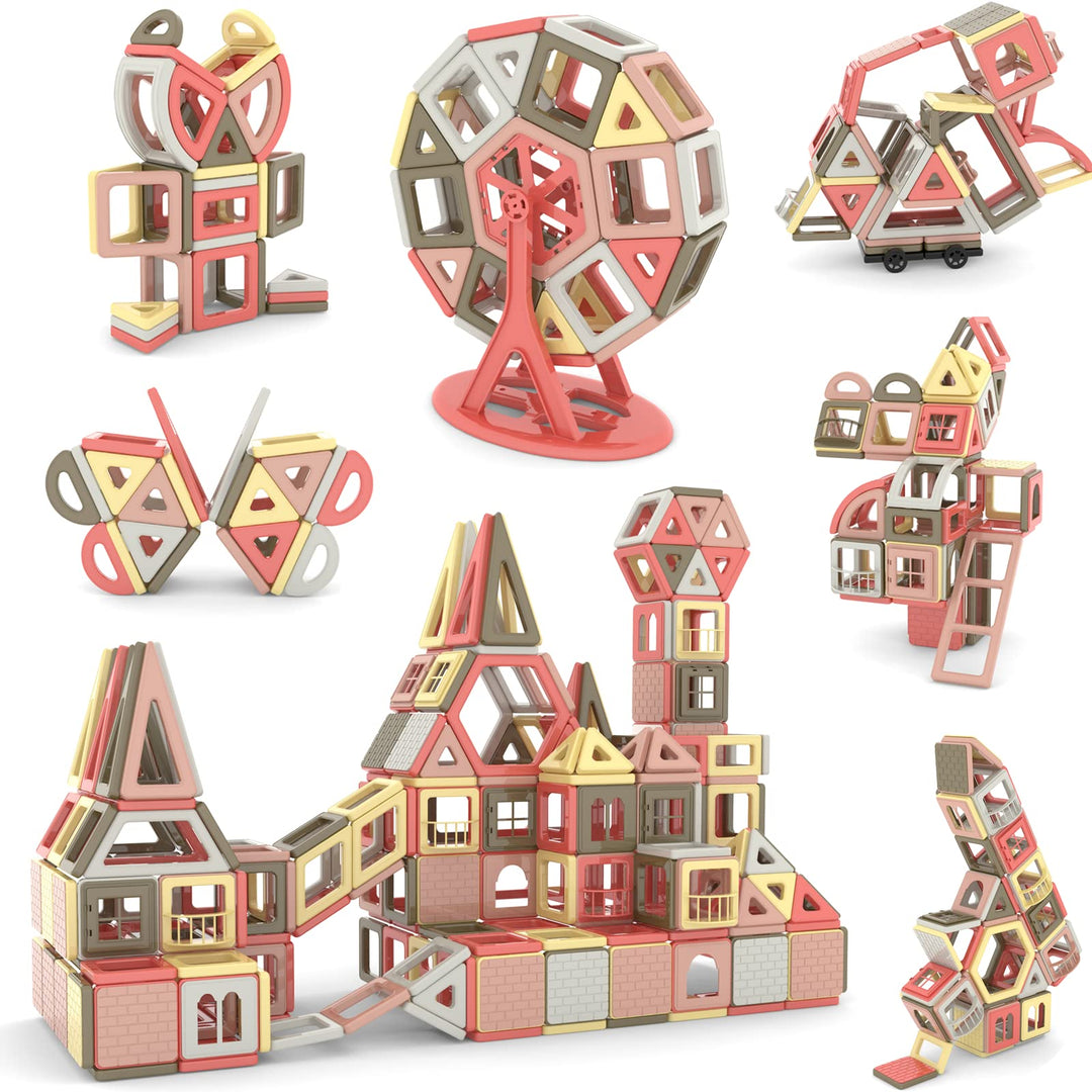 AOMIKS 151 STÜCKE Set Magnetische Bausteine Fliesen für Kinder Lernen & Lernen STEM Mini Bauspielzeu