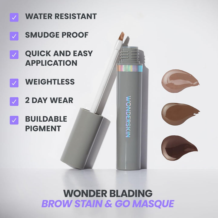 Wonderskin Augenbrauen-Tönung – Wonder Blading Brow Stain & Go Masque, Langanhaltende Brauen-Tönung,