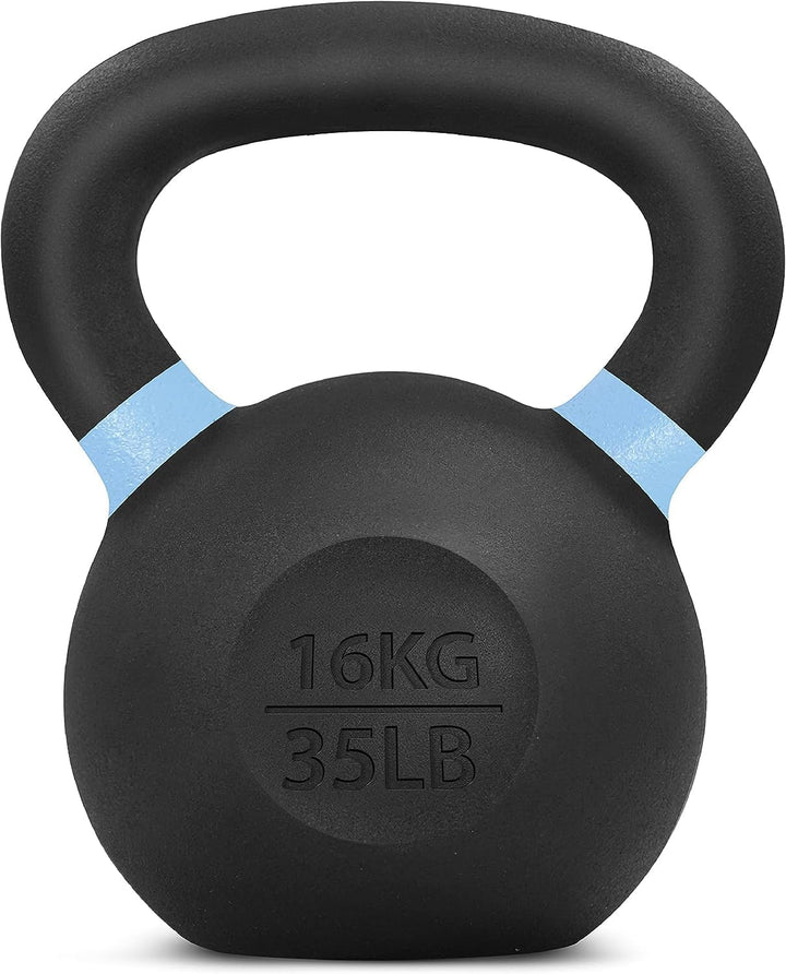 Yes4All Kettlebells pulverbeschichtet - 4, 6, 8, 10, 12, 14, 16, 20, 24, 32, 40kg G – Hellblau – 16