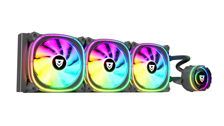 Nfortec - ATRIA X Liquid CPU Cooling ARGB 360mm, Infinity Mirror 360 Grad drehbar, 3x 120mm PWM ARGB