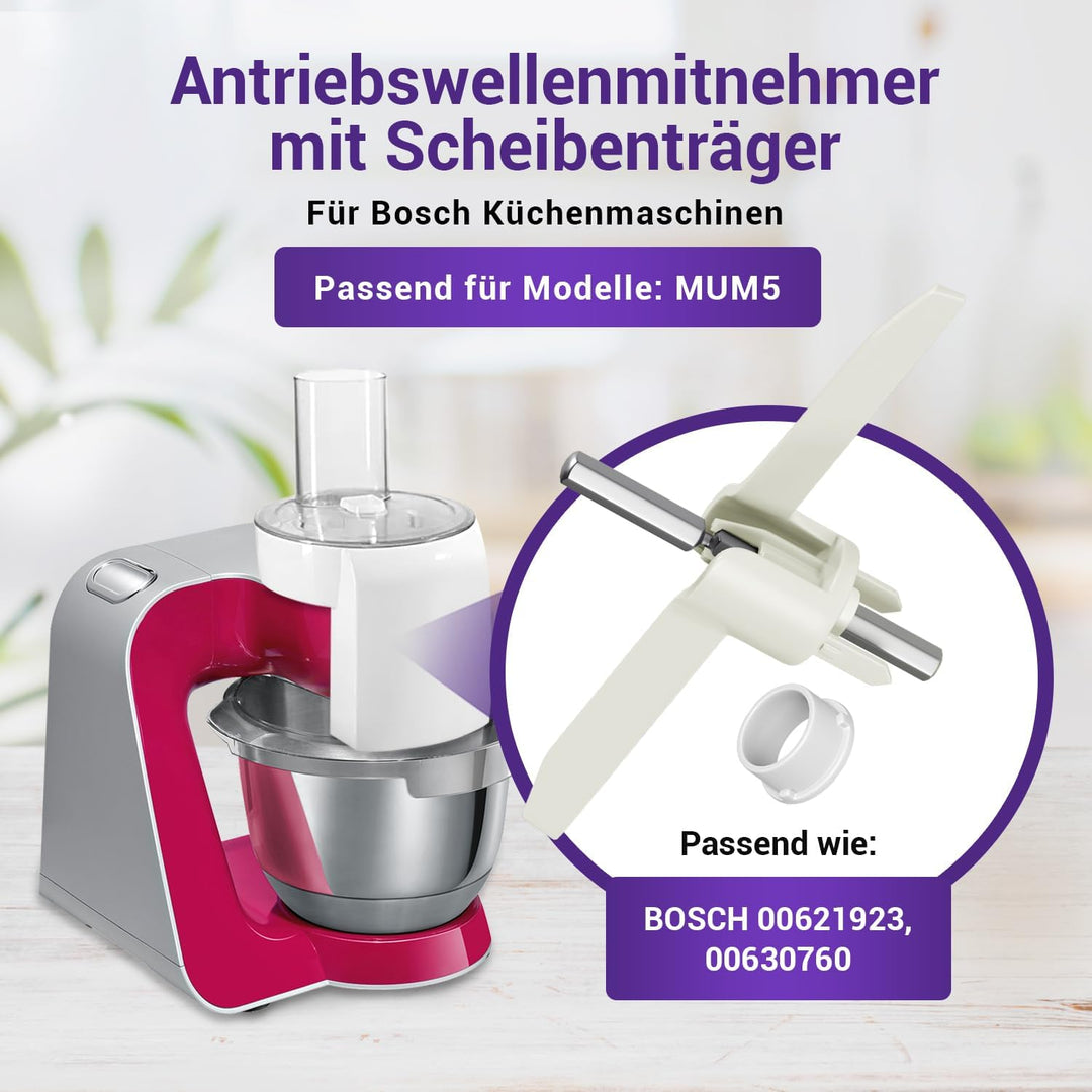 Set 2x MUM5 Durchlaufschnitzler Mitnehmer Ersatz für Bosch 00630760 - Bosch MUM5 Zubehörteile für Kü