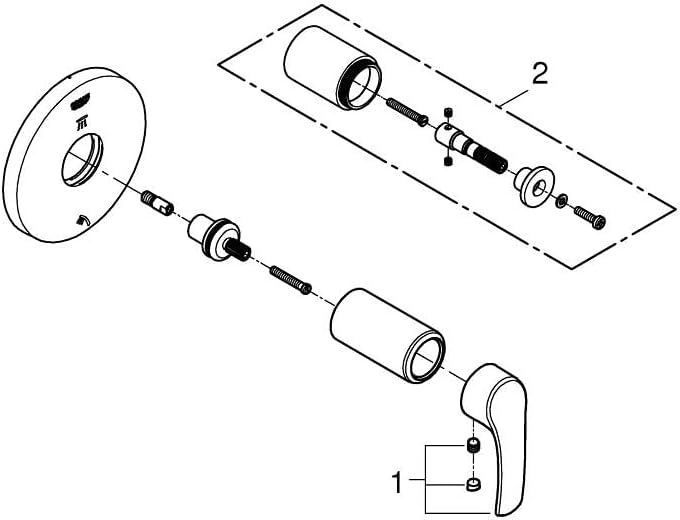 Grohe Eurosmart3-Wege Umstellung, 1 stück, 19970002, Silber