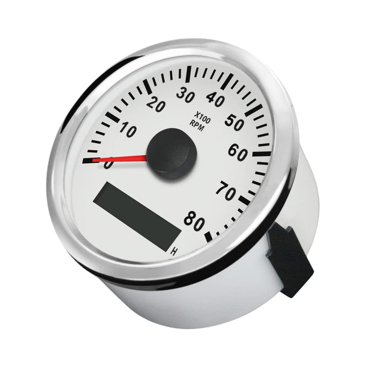 ELING Drehzahlmesser wasserdicht mit Stunde Meter 0-8000 RPM 85mm 9-32V mit Hintergrundbeleuchtung