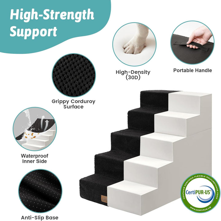 COZY KISS Hundetreppe für Kleine Hunde 60cm, 2-in-1 Haustiertreppe für Couch Bett Sofa, rutschfeste