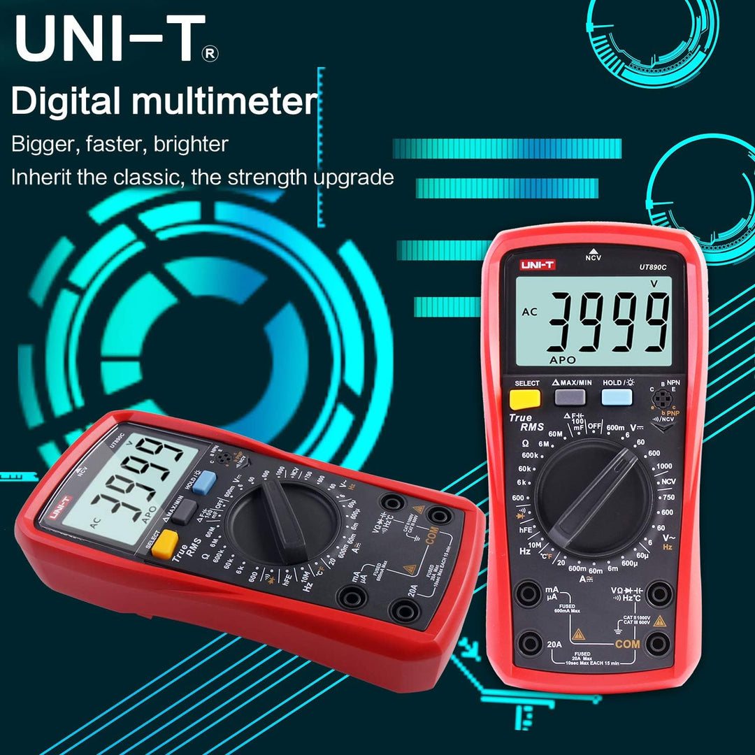 UNI-T UT890C Professionelles Digitalmultimeter Tester Voltmeter Amperemeter Ohmmeter RMS 6000-Konten