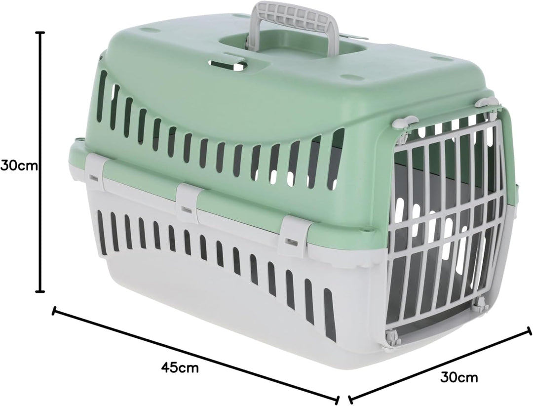Kerbl Pet Transportbox Expedion, Transportmöglichkeit für Katzen/Hunde/Kleintiere, Kunststoff, Mint|