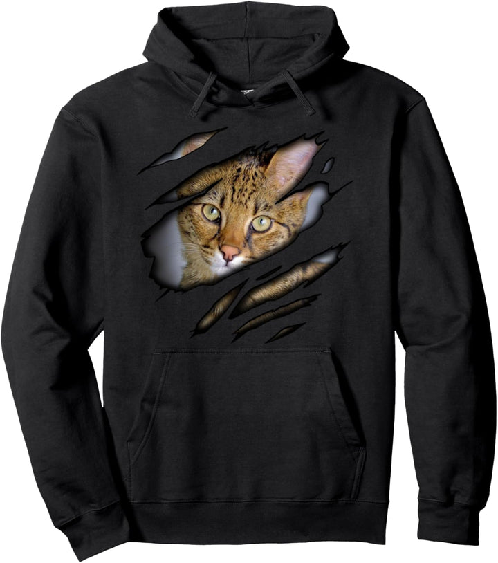 Savannah-Katze in mir Design, reinrassige Katze Pullover Hoodie