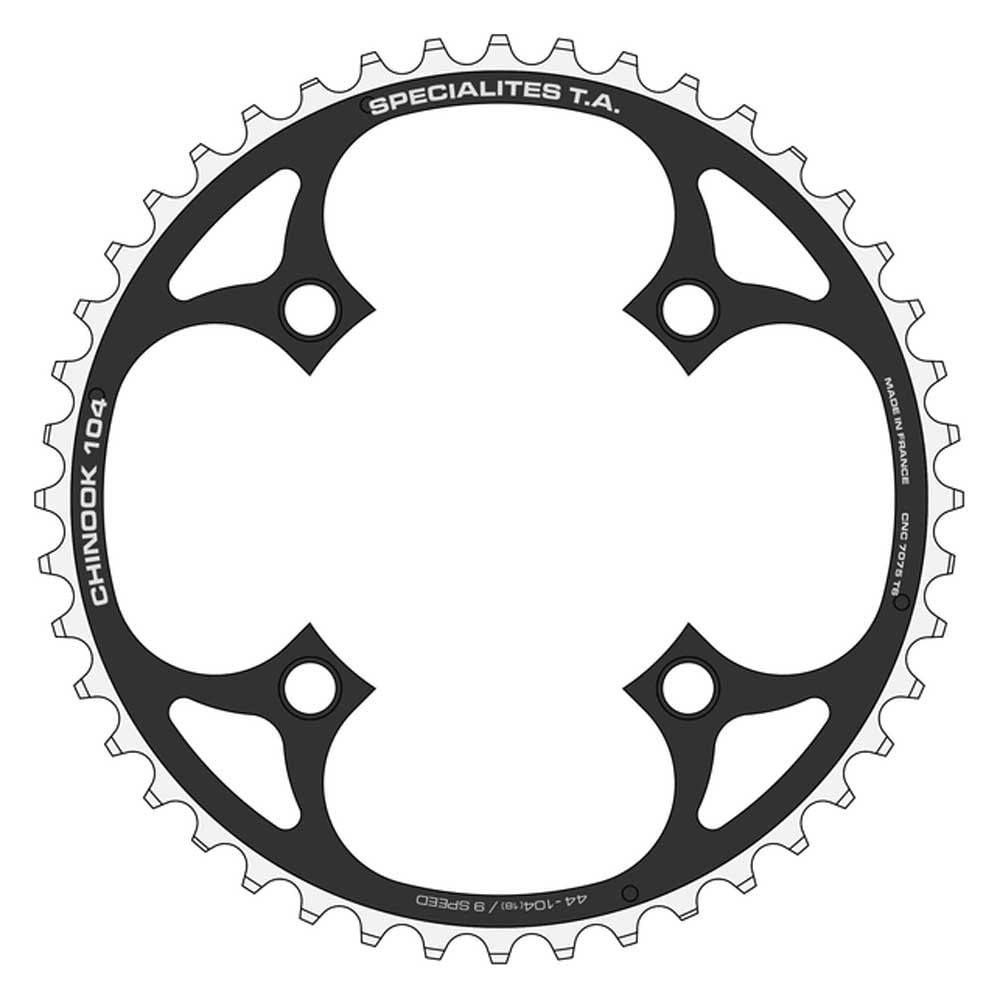 Spécialités TA Chinook 8/9 Speed Kettenblatt aussen 50T Schwarz, 50T Schwarz