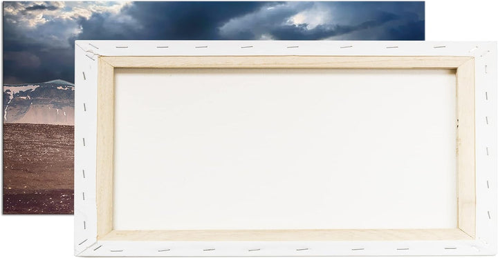 abgestürztes Flugzeug Panorama 120x60 cm als Leinwandbild, Motiv fertig gerahmt auf Echtholzrahmen,