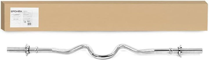 Spokey Unisex Lykos Stahl Combo Griffstück Curl Bar, Silber, 120 cm