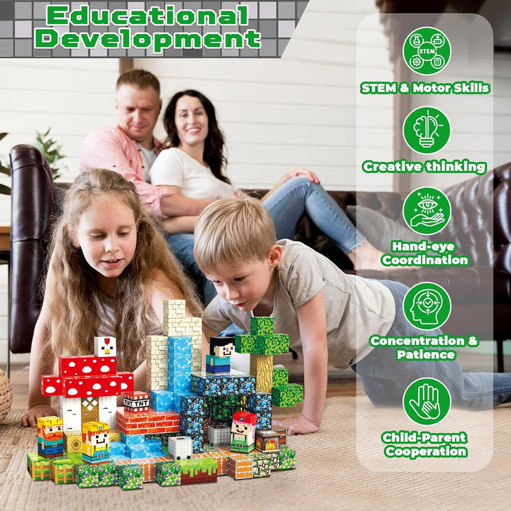 Annexfun Magnetische Bausteine 200 Teile - Ein aufregendes Untergrundabenteuer und eine Schatzsuche,
