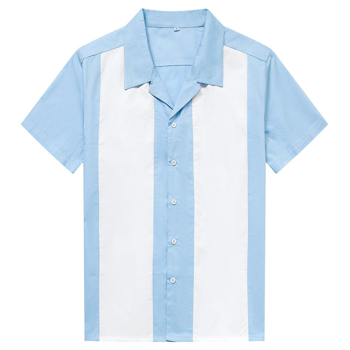 Candow Look Herren Freizeit-Hemd Online Rock Revival Men Shirts L Blue+white, L Blue+white