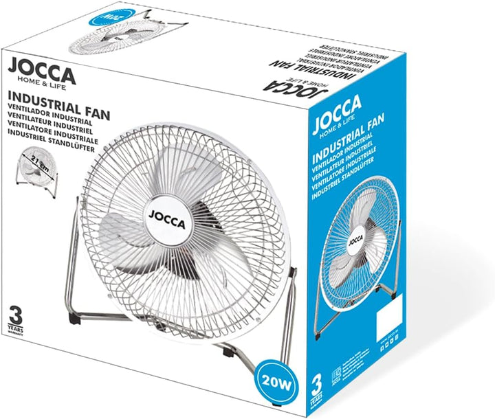 Jocca - Industrieller Bodenventilator 21 cm/3 Geschwindigkeiten verstellbar/Tischventilator 20 W/Ven