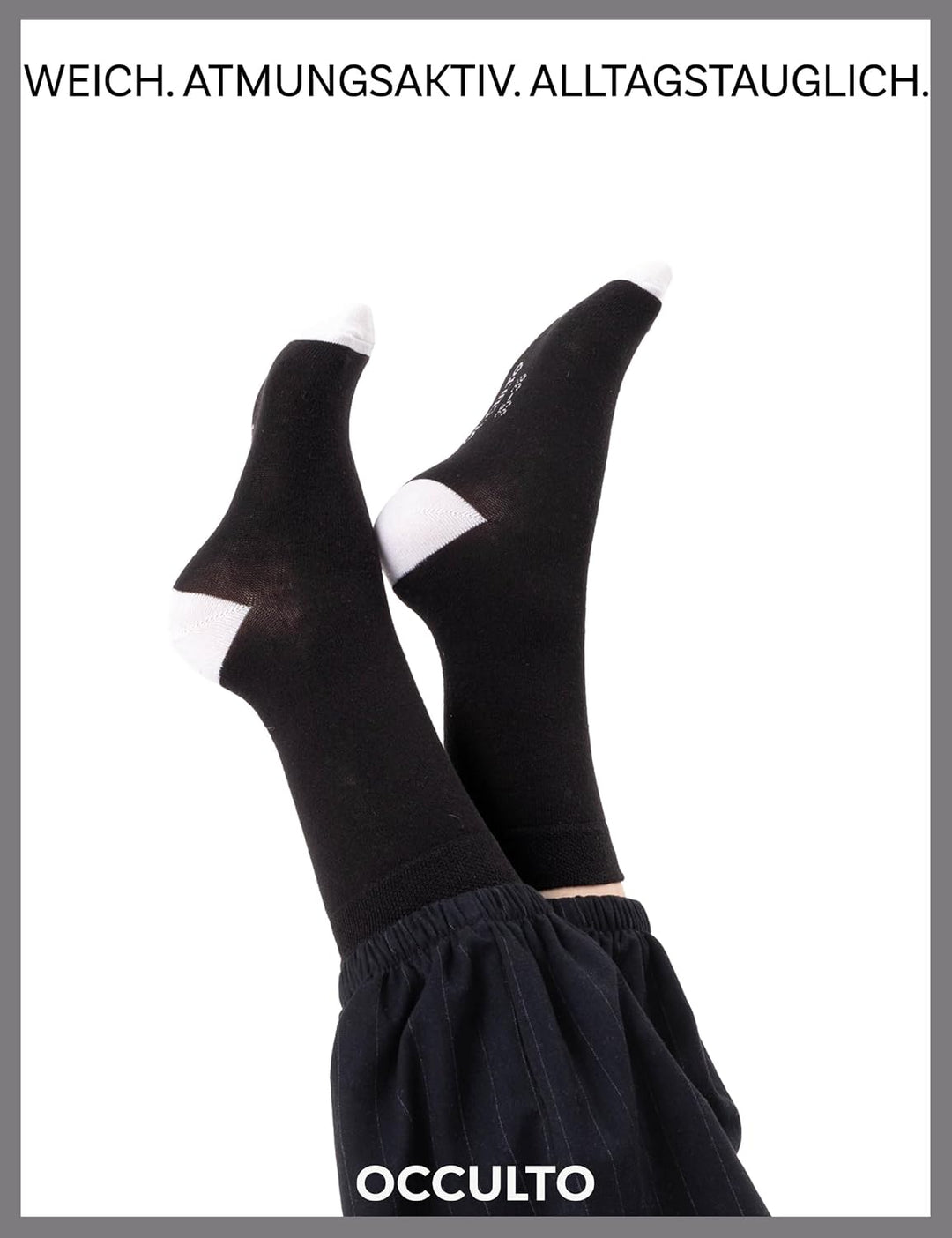 Occulto 10 PAAR SOCKEN für DAMEN aus BAUMWOLLE (Modell: Gertrud) 35-38 Schwarz-grau, 35-38 Schwarz-g