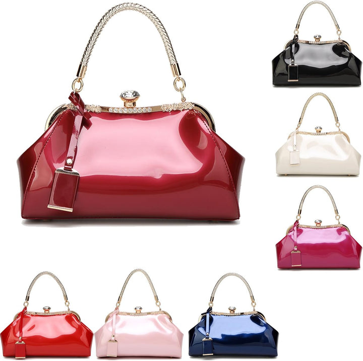 Coolives Damen Tasche Handtasche aus PU-Lackleder Henkeltasche Schultertasche Umhängetasche für die