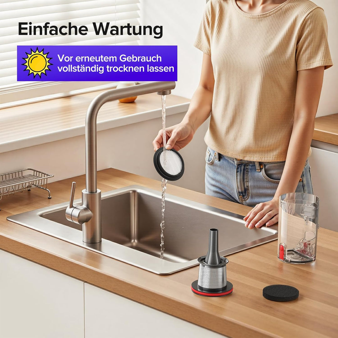 Lubluelu Akku Staubsauger kabellos 550W/50KPa, bis zu 50 Minuten Laufzeit, Staubsauger mit Smart Dis