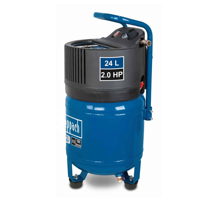 Scheppach Druckluft Kompressor HC24V Luftkompressor stehend mit Tragegriff | 24L Kessel | 1500W Leis