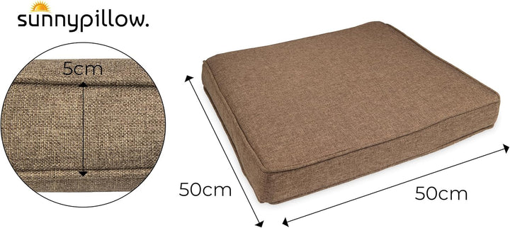 sunnypillow 4er Set Stuhlkissen wasserdicht UV-lichtecht 50 x 50 x 5cm | Polsterauflage Auflage für